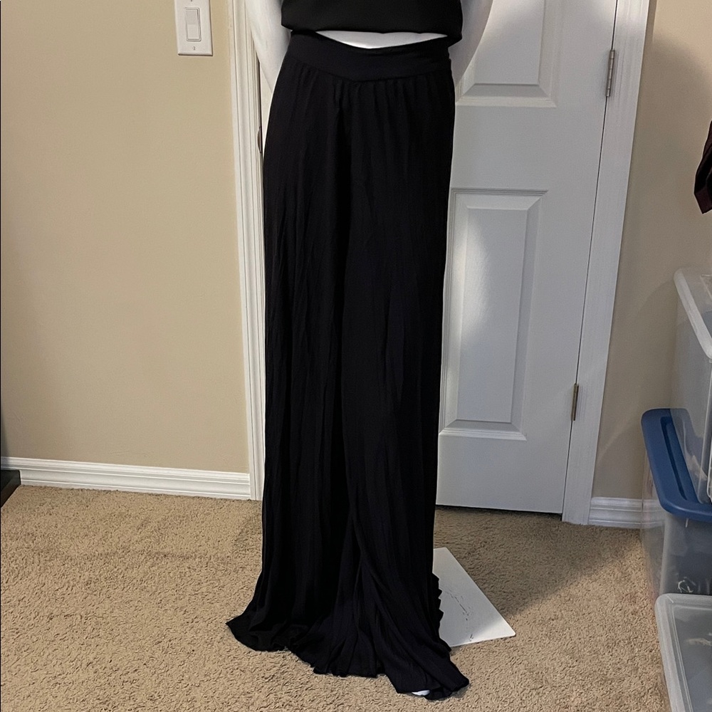 Alice + Olivia Copan Accordion Pleat High Waist Wide Leg Palazzo Pants Size 6